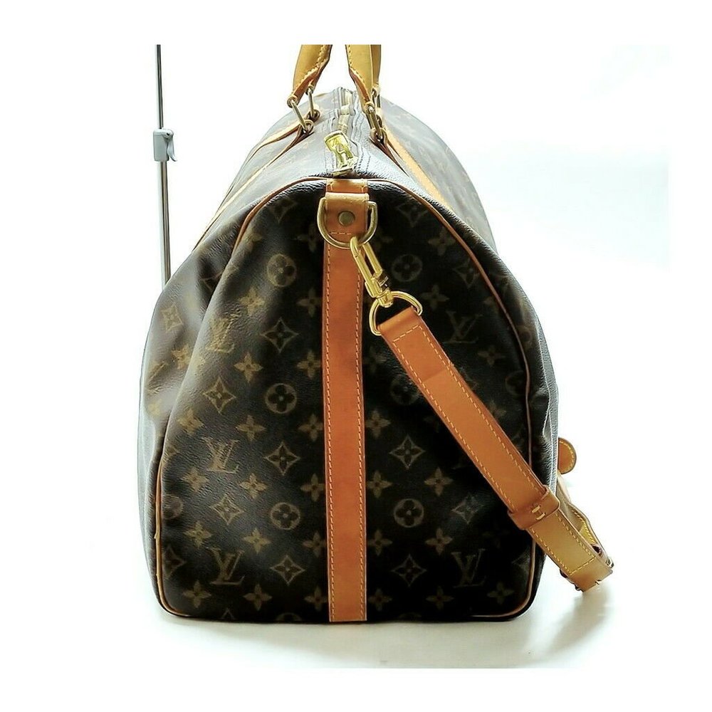AUTHENTIC Louis Vuitton LV Boston Bag Keepall Bandouliere 55 Browns Monogram - Picture 4 of 11